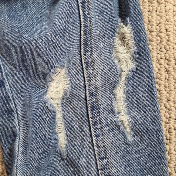 Kancan Denim Jacket Blue Distressed Rips Light Wash Jean Coat Womens Medium - Picture 9 of 10